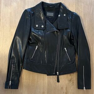 Mackage Black Leather Women's Moto Jacket M like new perfect condition